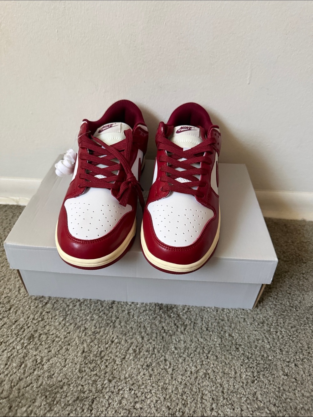 Nike Kids Low-Top Sneakers in Maroon and White